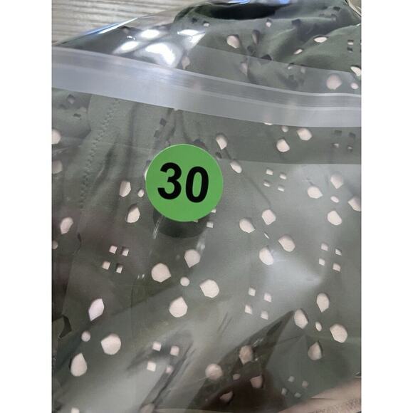 J. Crew Scalloped One-Shoulder‎ Swimsuit Size 20 Green Olive Nude Laser Cut Out - Picture 9 of 9